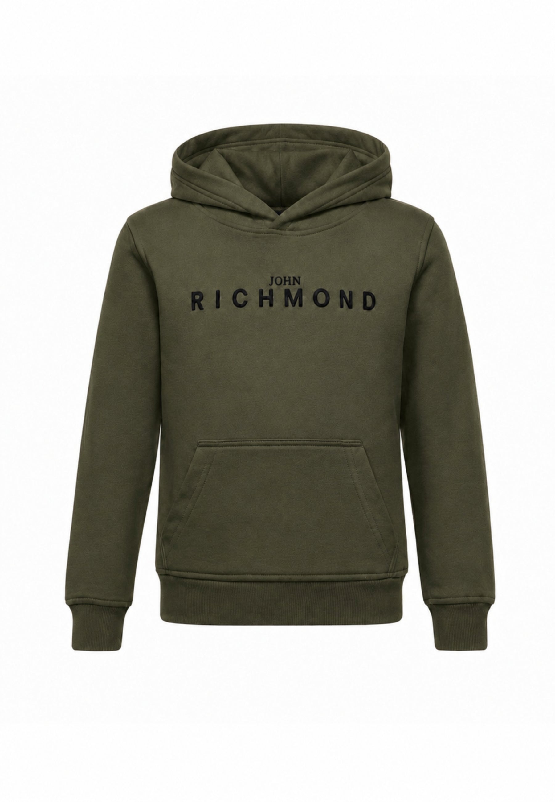 John Richmond Tuta verde militare con cappuccio e logo gommato Bambini e ragazzi rba26007cf.ver_