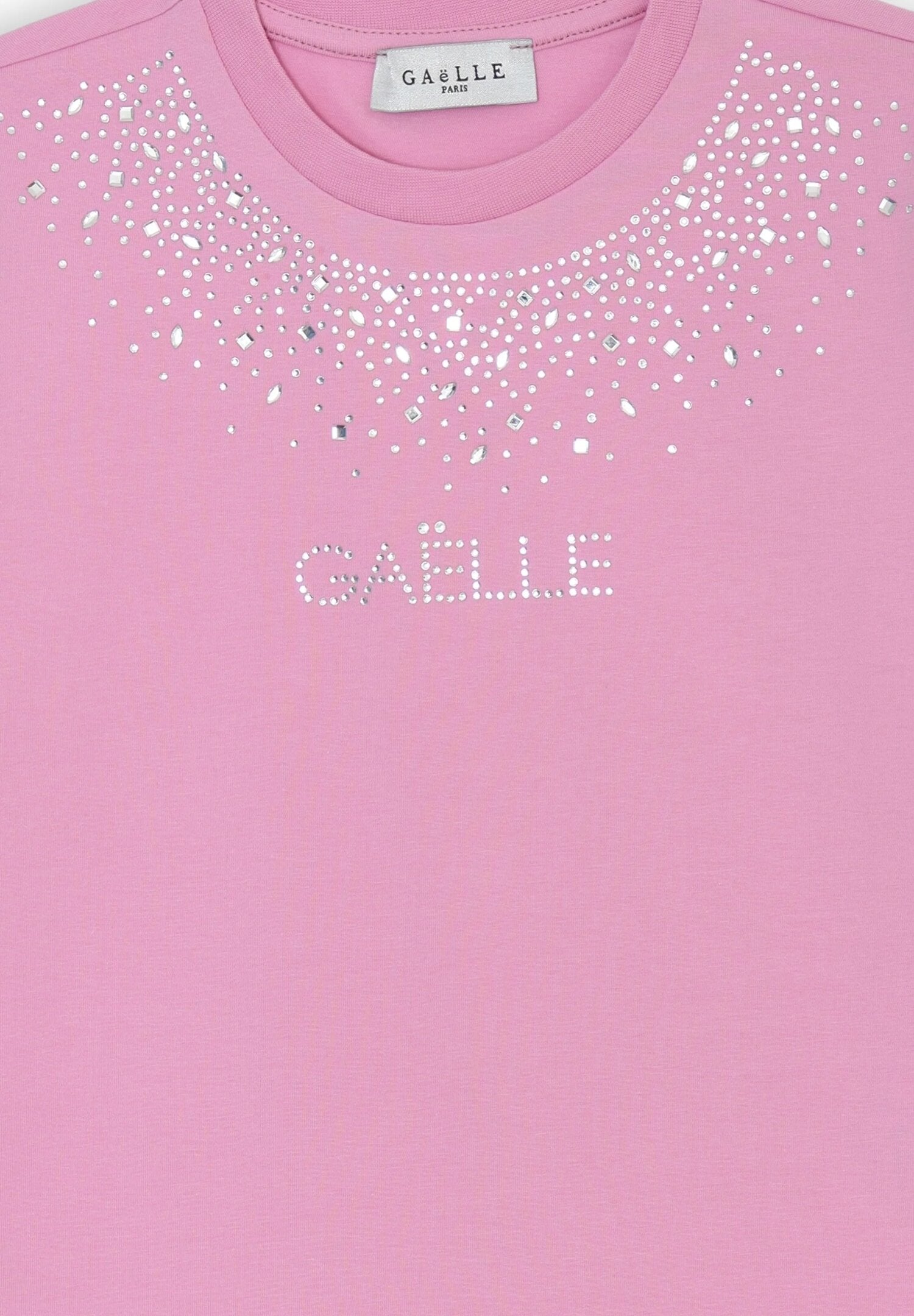 Gaelle Paris pink rhinestone t-shirt, baby girl and girl | CammarataMode