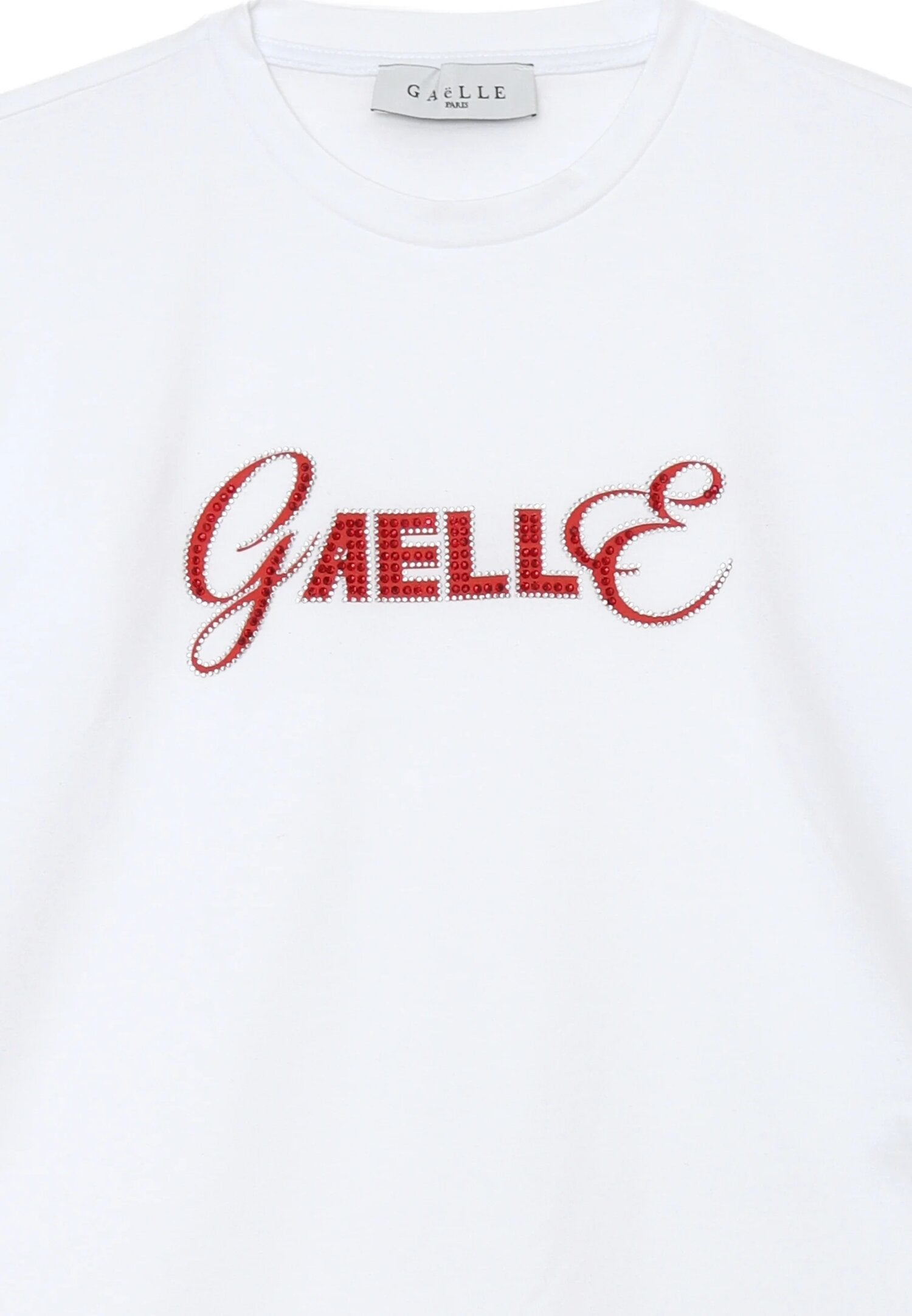 Gaelle Paris t Shirt Bianca Bambina In Cotone Maniche Lunghe Elegante AI25