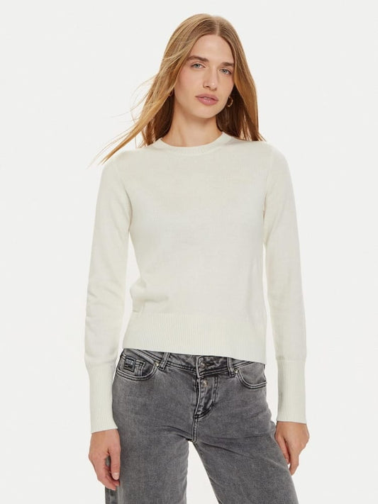 Guess maglia ecru donna micro logo