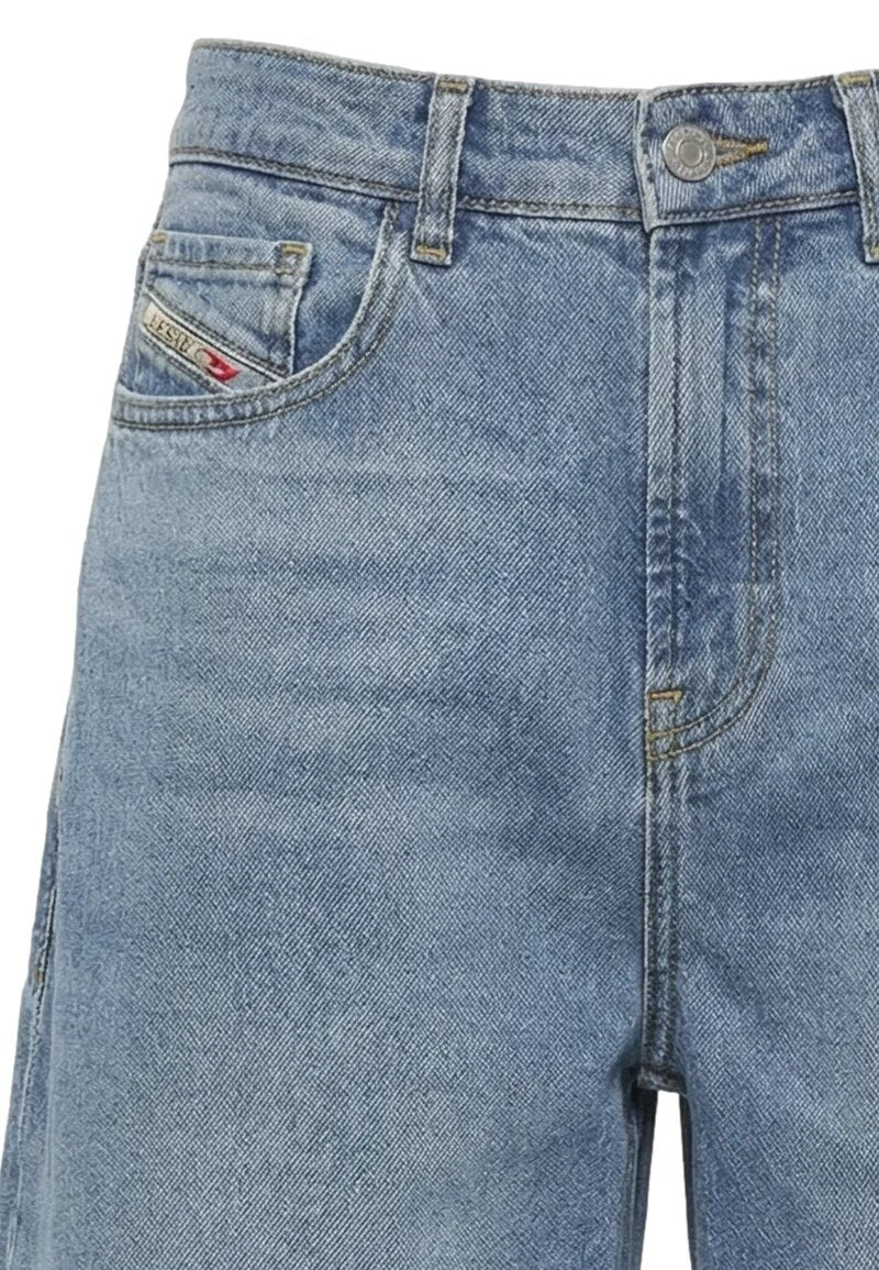 Diesel Bermuda Blu Jeans Bambina Vita Regolabile Sportivo In Cotone D-ARGJX-S
