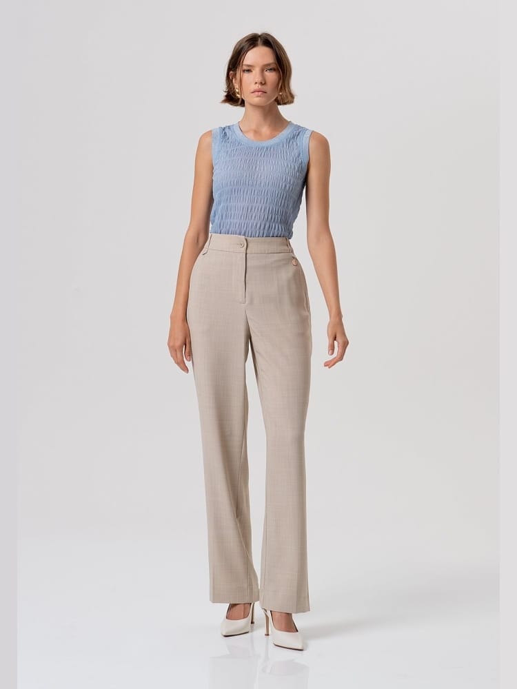 Fracomina pantalone regular chino beige melange