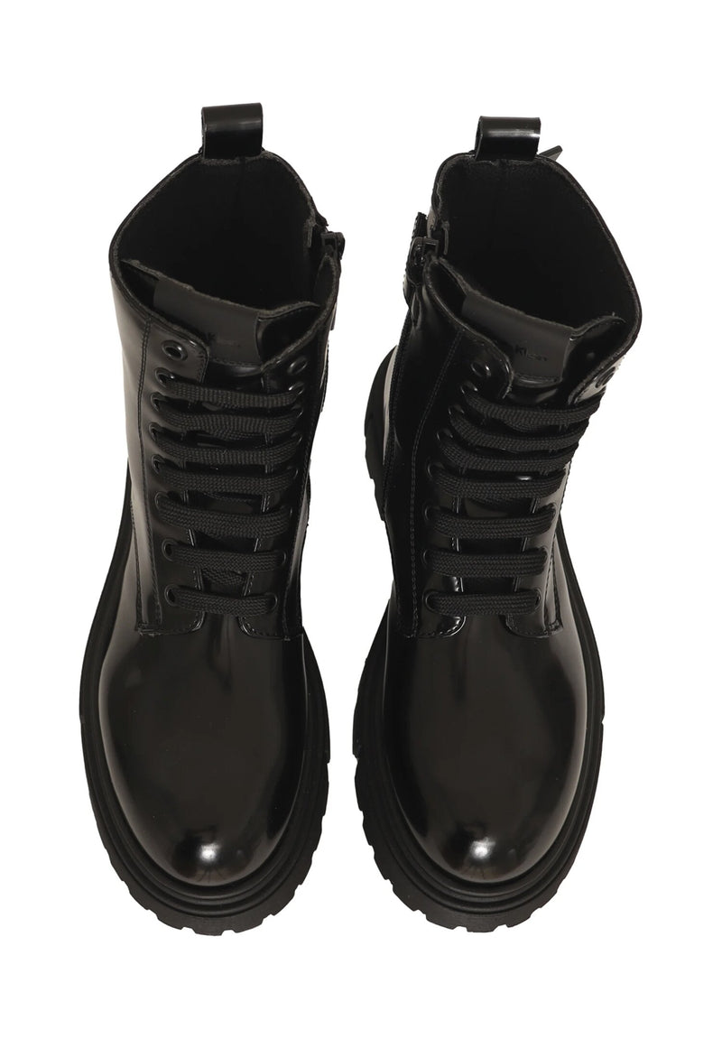 Calvin Klein stivaletti bambina neri inverno stringati platform - NERO | CammarataMode