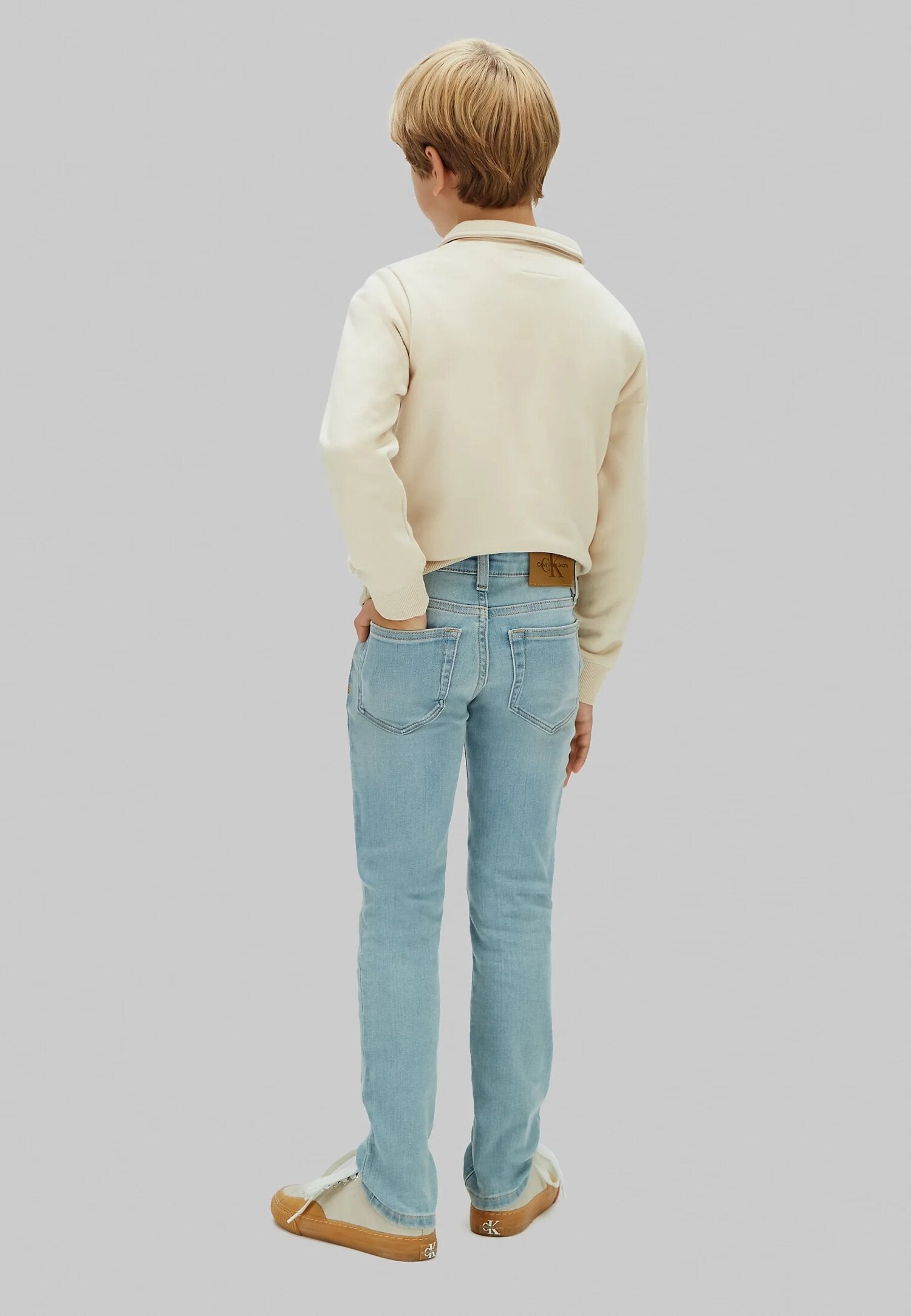 Calvin Klein Jeans Denim Chiaro Slim Fit Bambino LVCKSJC45B1A5_