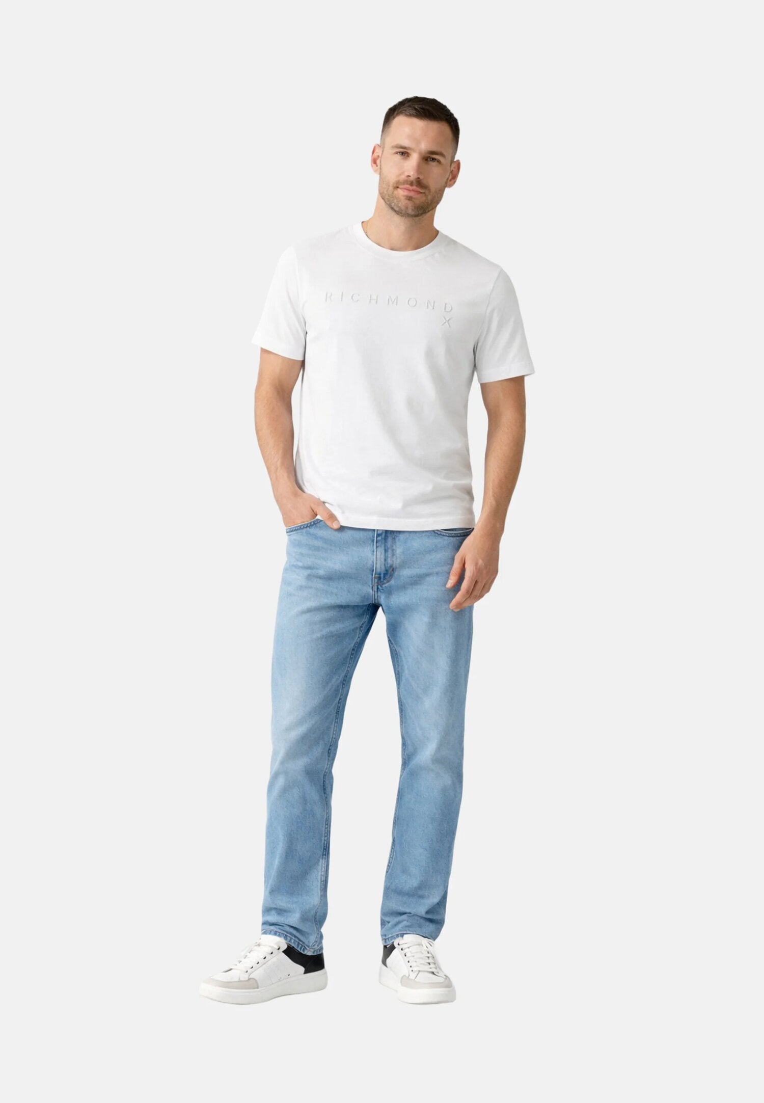 John Richmond t Shirt Uomo Bianca Maniche Corte UMP26018TS_