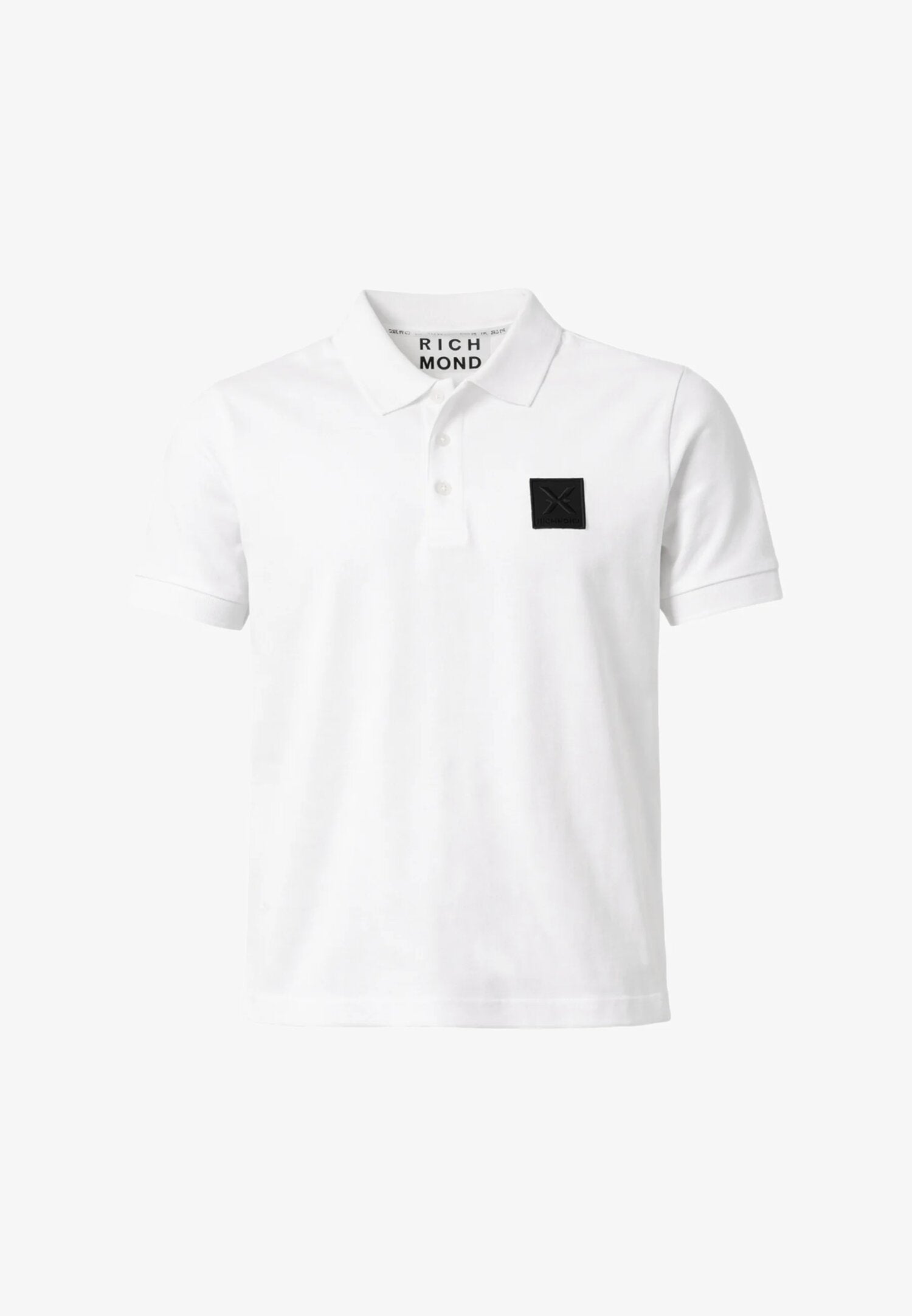 John Richmond Polo Bianca Logo Quadrato Uomo Maniche Corte - UMP26036PO_