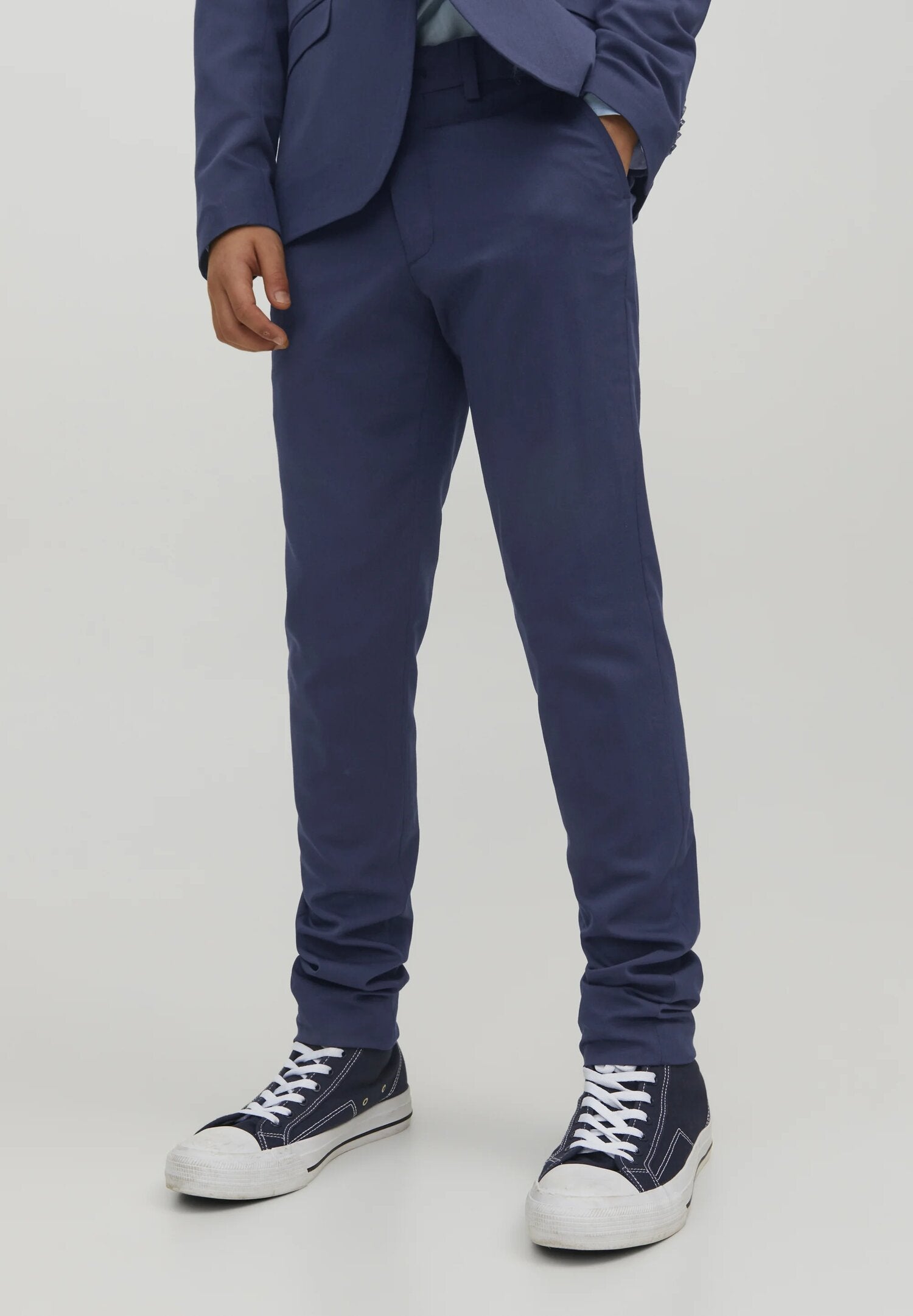 Jack & Jones pantaloni chino eleganti bluette bambino junior affusolati