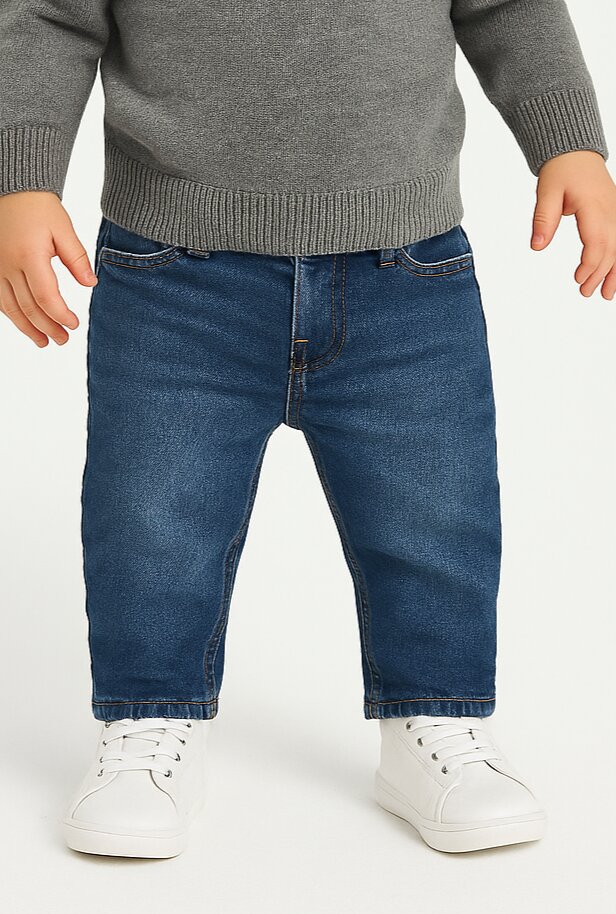 Calvin Klein Jeans Blu Denim Neonato In Cotone Vita Regolabile Sportivo AI25