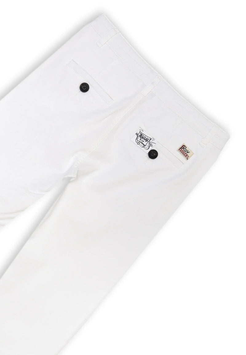 Roy Rogers - Kids' Slim Chino Pants White - Spring Summer 2025 - WHITE | CammarataMode