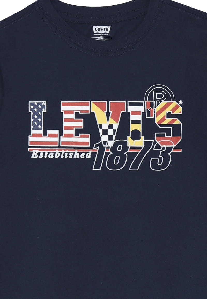 Levi's T-Shirt Blu Bambino Junior Manica Corta Logo 1873 - BLU | CammarataMode