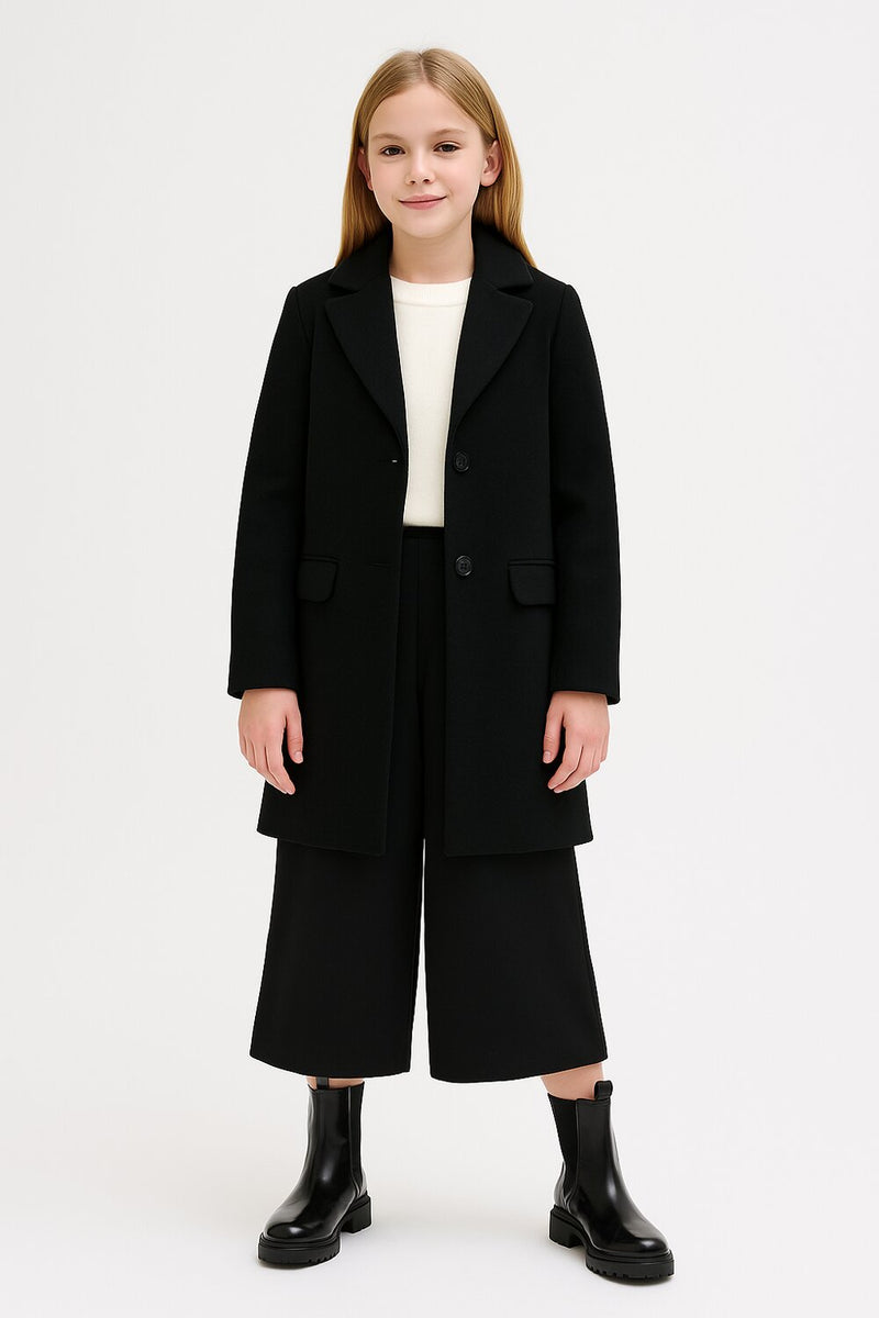 Kocca cappotto corto nero bambina e ragazza elegante invernale - NERO | CammarataMode