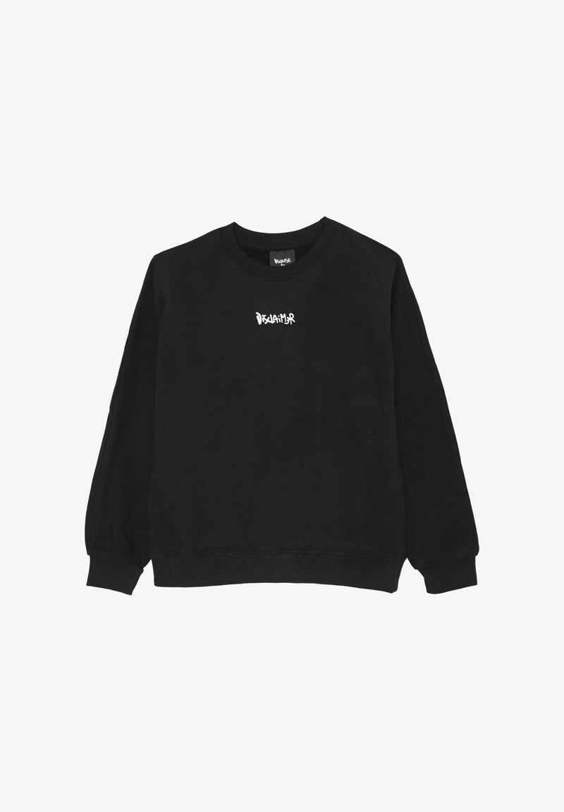 Disclaimer felpa bambino nera cotone inverno logo ricamato - NERO | CammarataMode