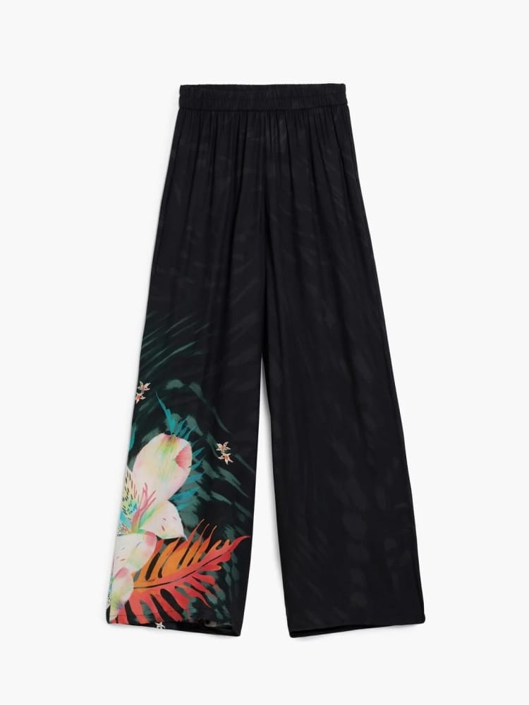 Desigual pantalone daikiri nero a fantasia