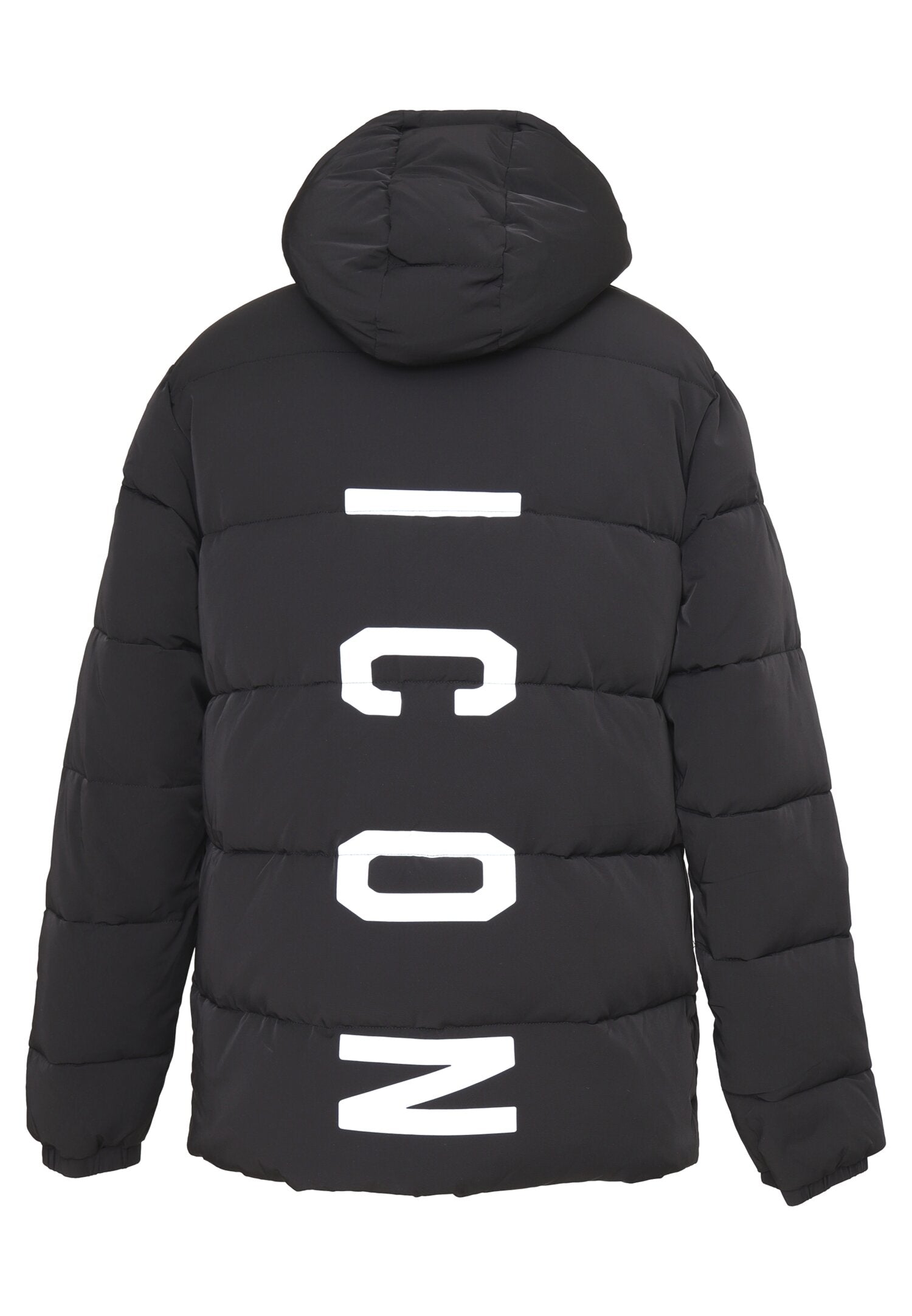 Icon Giubotto Nero Bambino In Nylon Con Cappuccio Invernale AI25