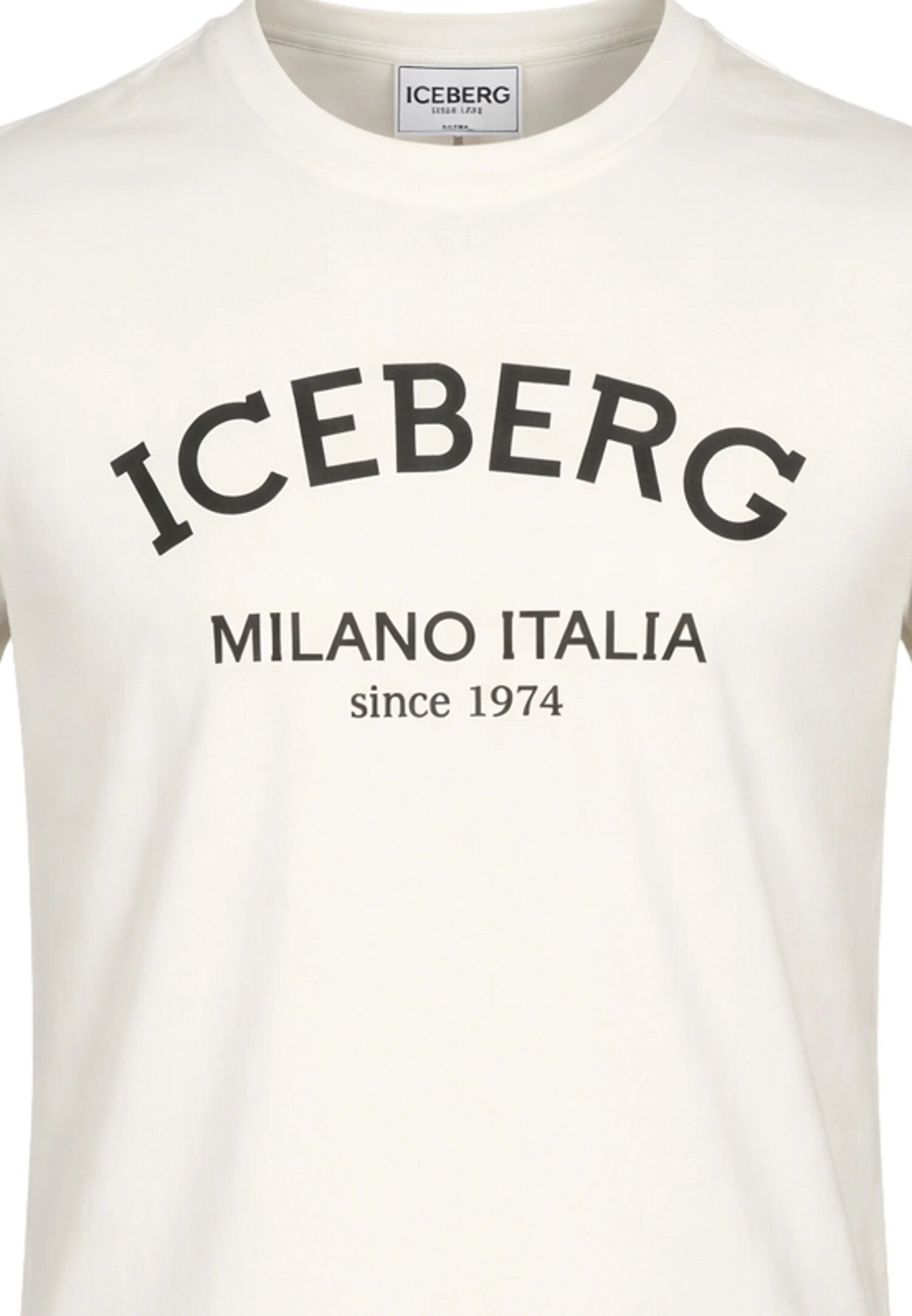 Icebergs Tshirt Panna Logo Gommato Nero Bambino TSICE6127J_