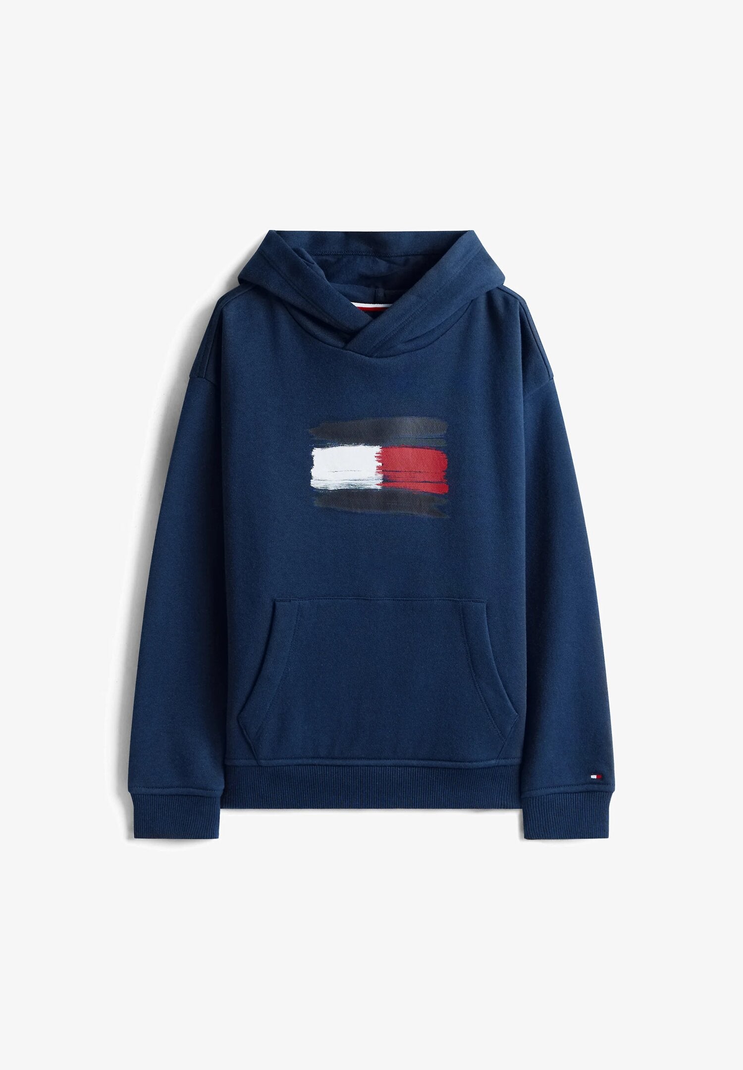 Tommy Hilfiger Felpa Bambino con Cappuccio Flag - Blu Navy