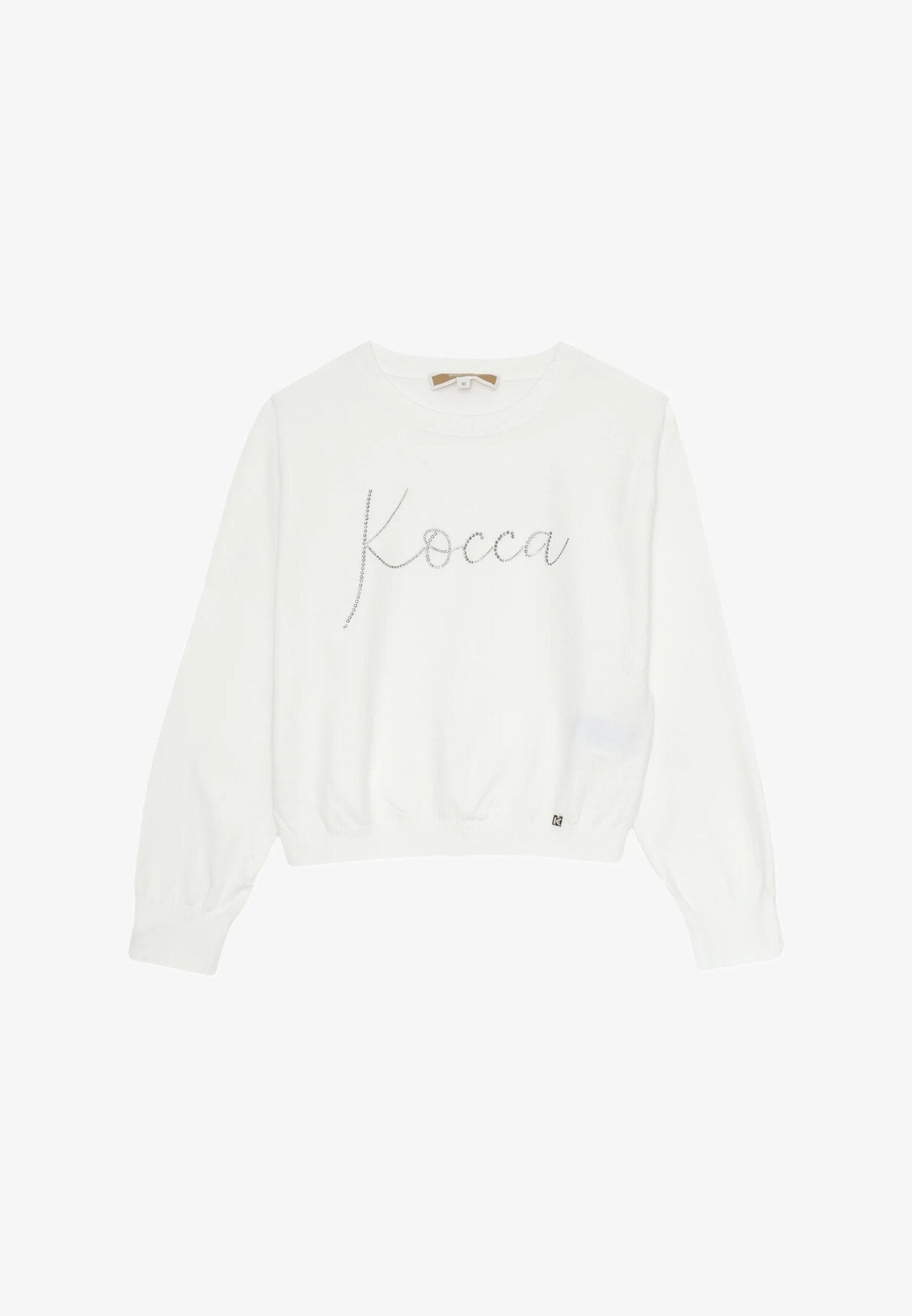 Kocca felpa panna bambina e ragazza con logo luminoso | CammarataMode