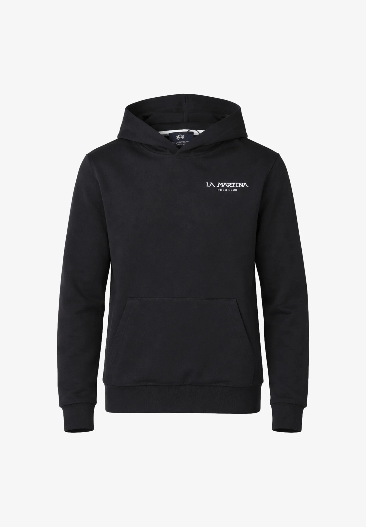 La Martina Felpa Con Cappuccio Blu e Logo Piccolo Bambino MAB0021_