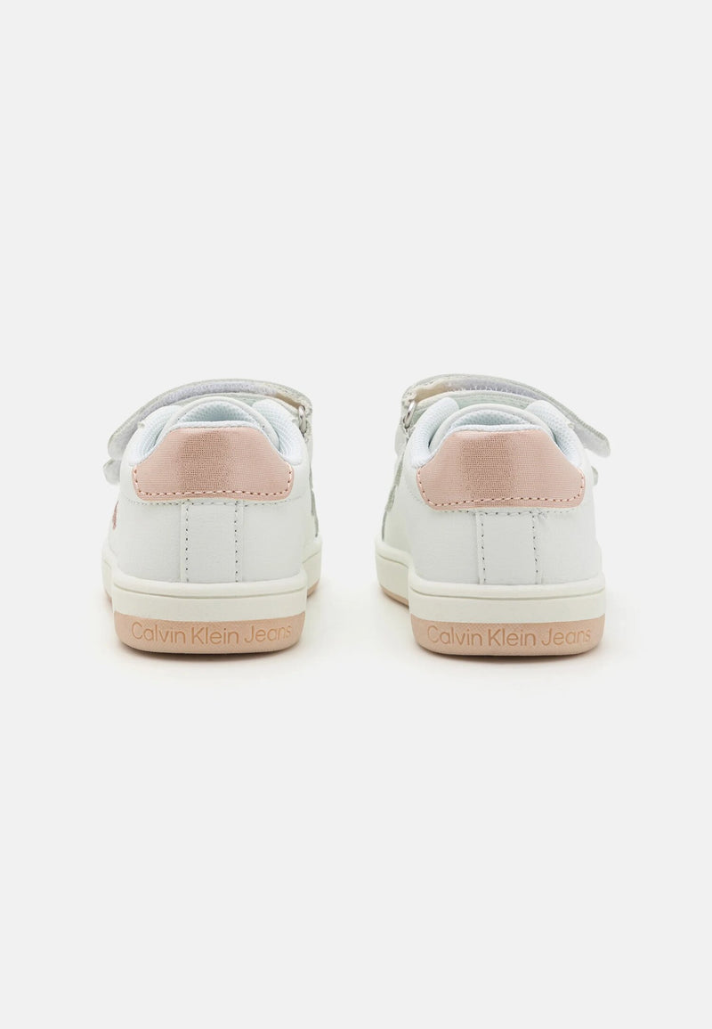 Sneakers bianche bambina con logo CK brillantinato Calvin Klein - BIANCO | CammarataMode