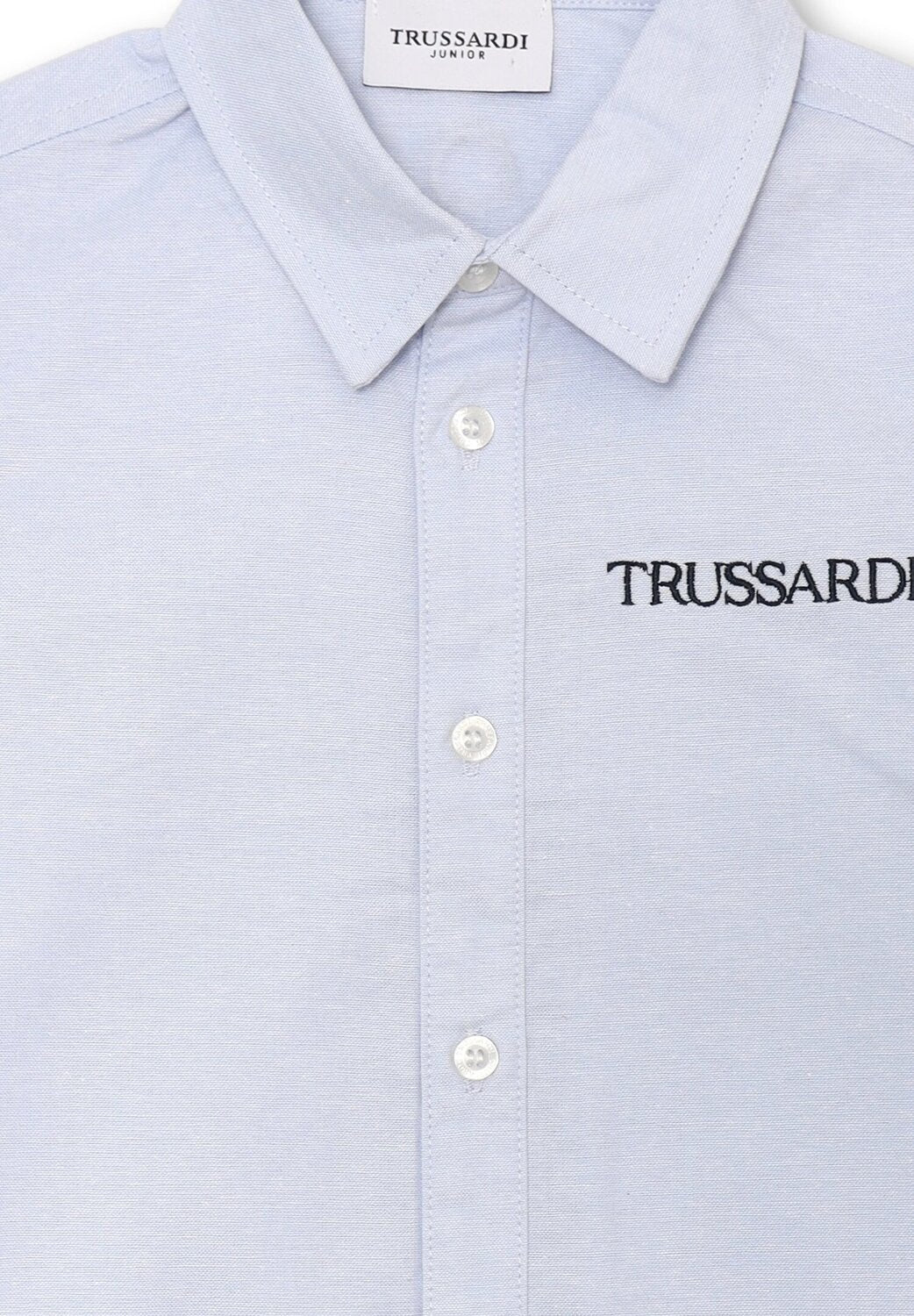 Camicia Azzurra Trussardi con Logo - Neonato 6 Mesi - 6 Anni
