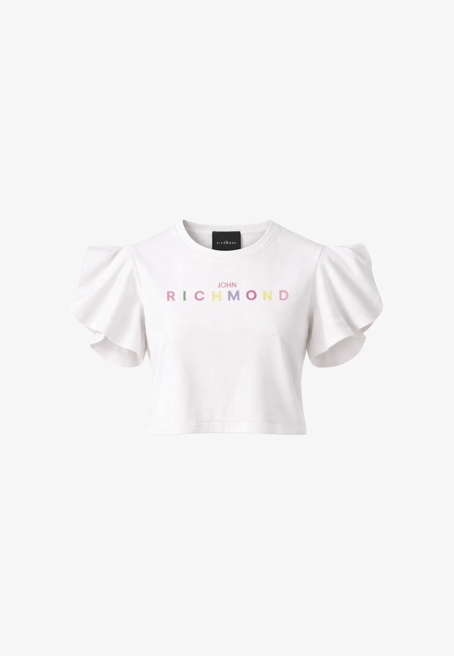 John Richmond Tshirt Bianca Logo Arcobaleno Bambina RGP26008TO_
