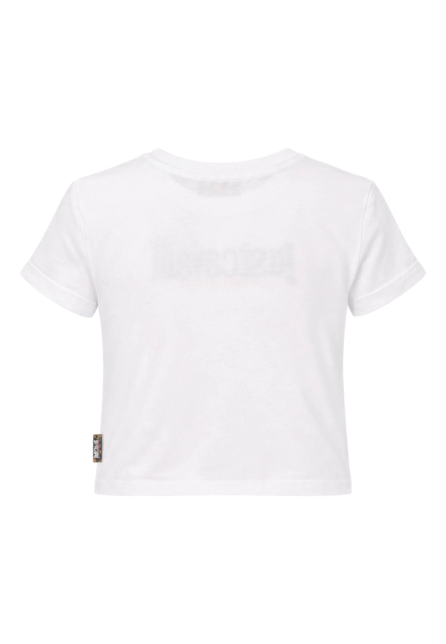 Just Cavalli Tshirt Bianca Logo Centrale Bambina Modello Crop - JGP26041TS_
