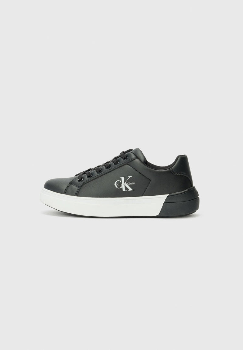 Calvin Klein sneakers basse unisex bambino nere logo stampa moderne - NERO | CammarataMode