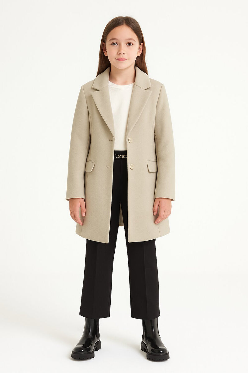 Kocca cappotto classico sabbia bambina e ragazza elegante lungo - SABBIA | CammarataMode