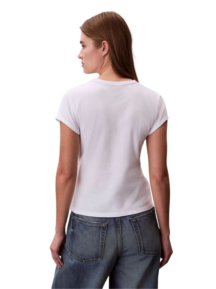 Calvin Klein tshirt bianca donna maxi logo