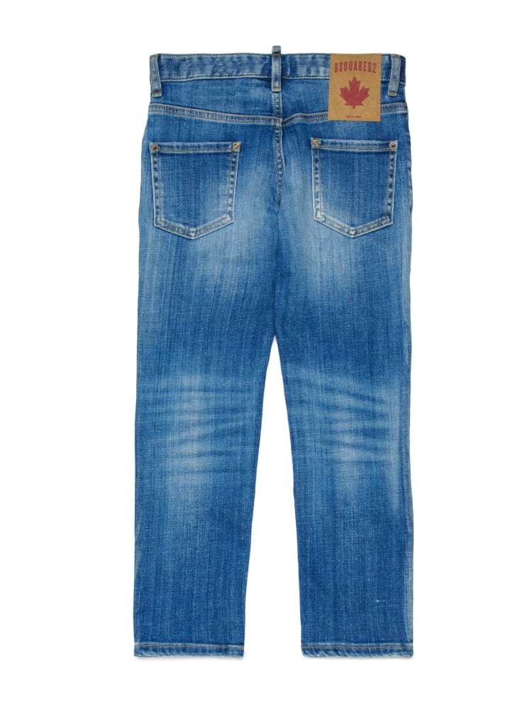 Dsquared jeans kids/junior straight lavaggio blu chiaro stanislav con micro rotture Bambino