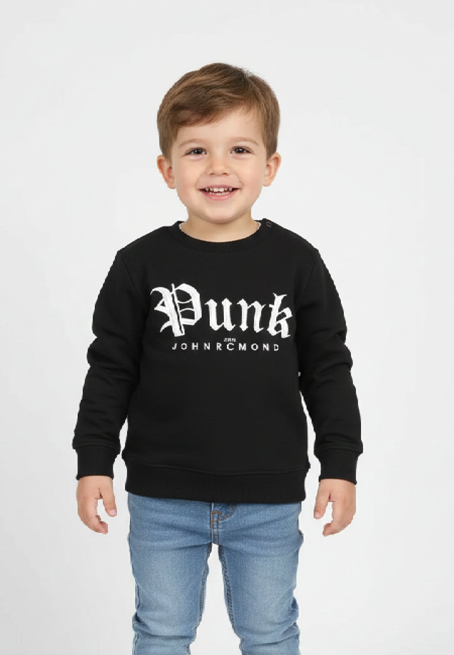 John Richmond Felpa Nero Neonato In felpa garzato Girocollo Sportivo AI25