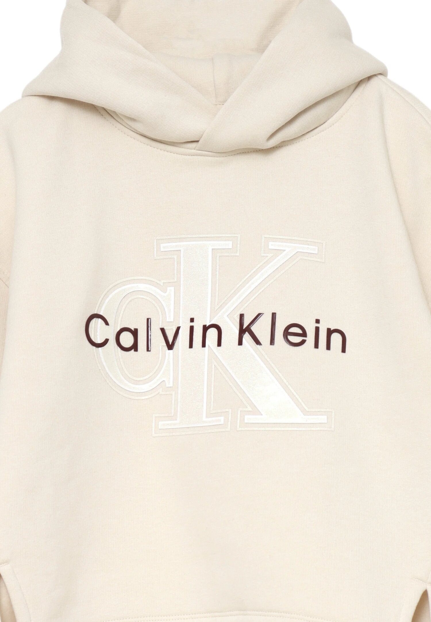 Calvin Klein Felpa Bambina In Cotone Con Cappuccio Sportivo Autunno/inverno