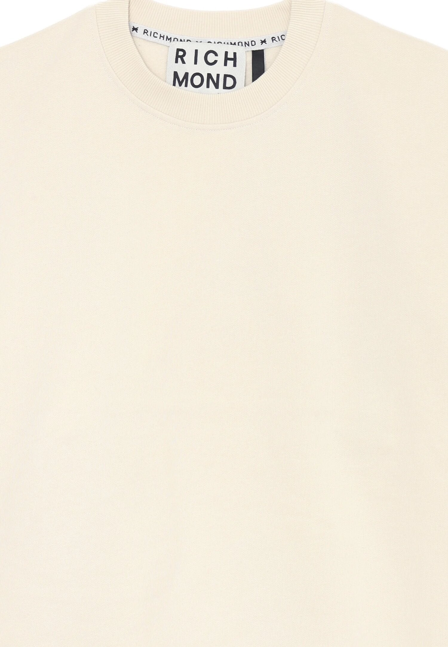 John Richmond Felpa Uomo Off White in Cotone Logo RCX