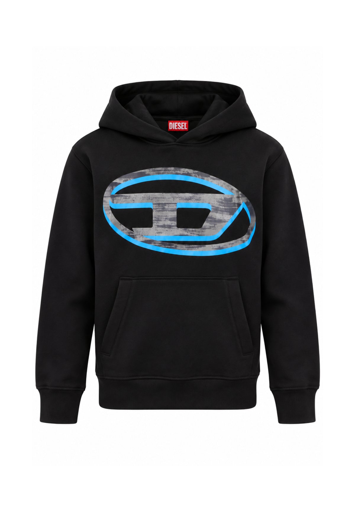 Diesel FELPA NERA CON CAPPUCCIO E LOGO EFFETTO 3D Bambini e ragazzi SVELLYHOOD.NE_
