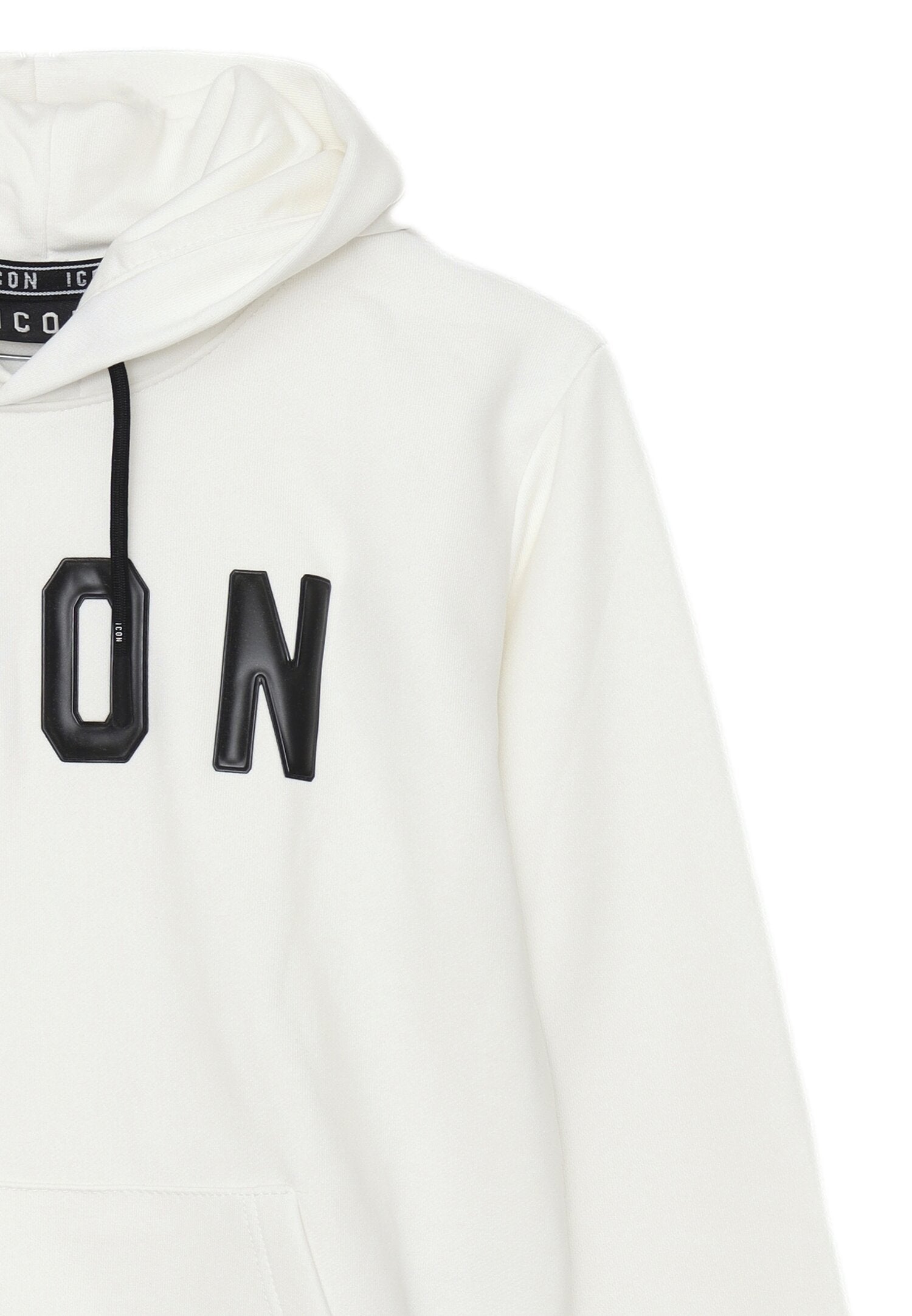 Icon Felpa Bianco Bambino In Cotone Con Cappuccio Passeggio AI25