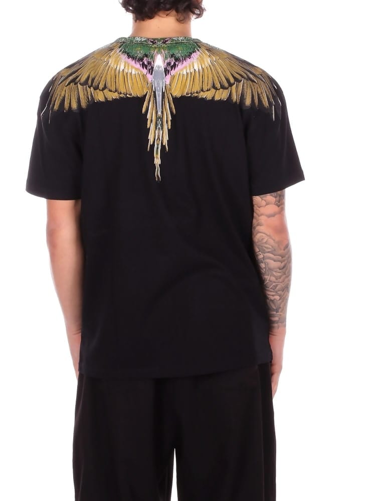 County Of Milan marcelo burlon t-shirt in jersey di cotone nero con stampa ali Uomo
