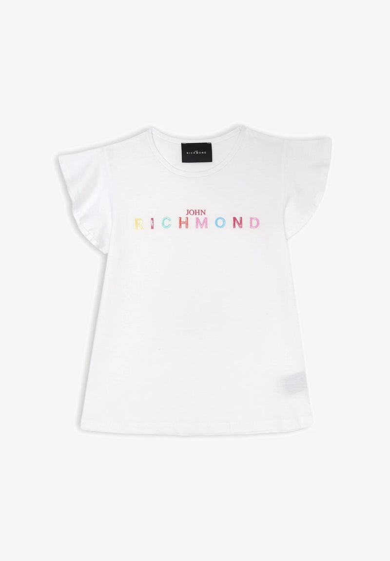 T-shirt bianca John Richmond bambina ragazza maniche corte - BIANCO | CammarataMode