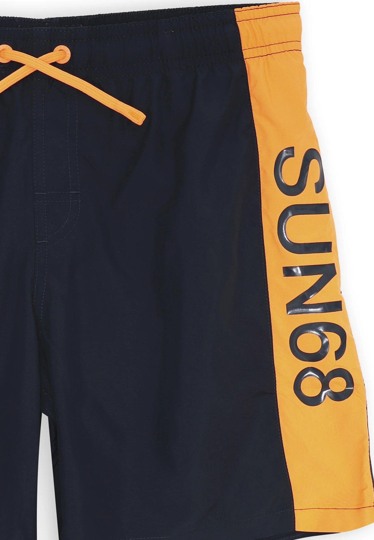 Sun68 costume dark blue con fascia arancio e stampa SUN68 verticale | CammarataMode