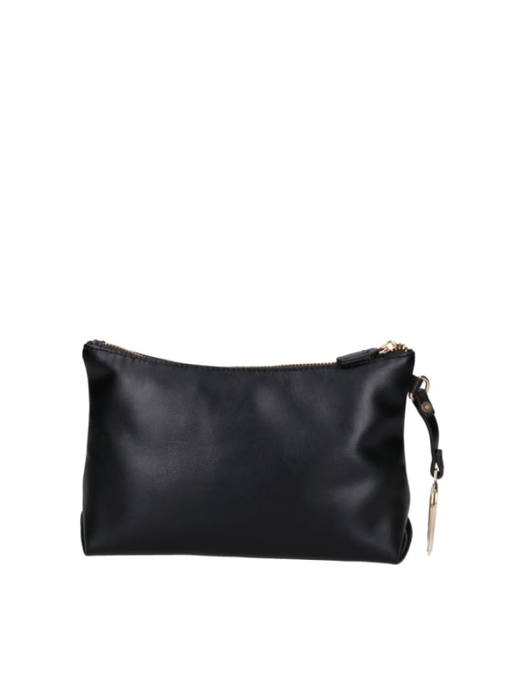 Blauer pochette nera donna logo in metallo