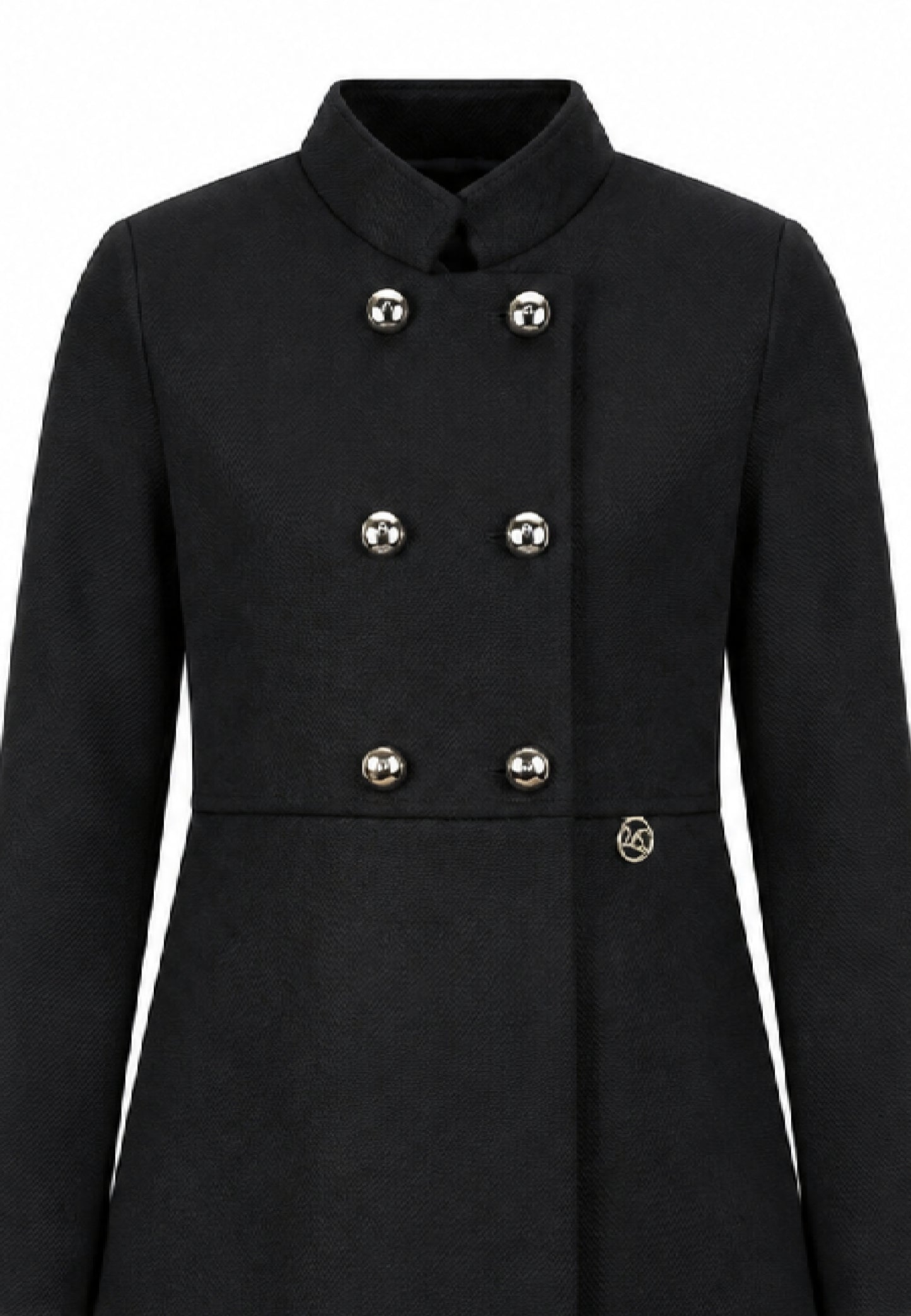 MON SAURIRE cappotto nero con bottoni dorati e colletto Bambine e ragazze m1403j.ne_