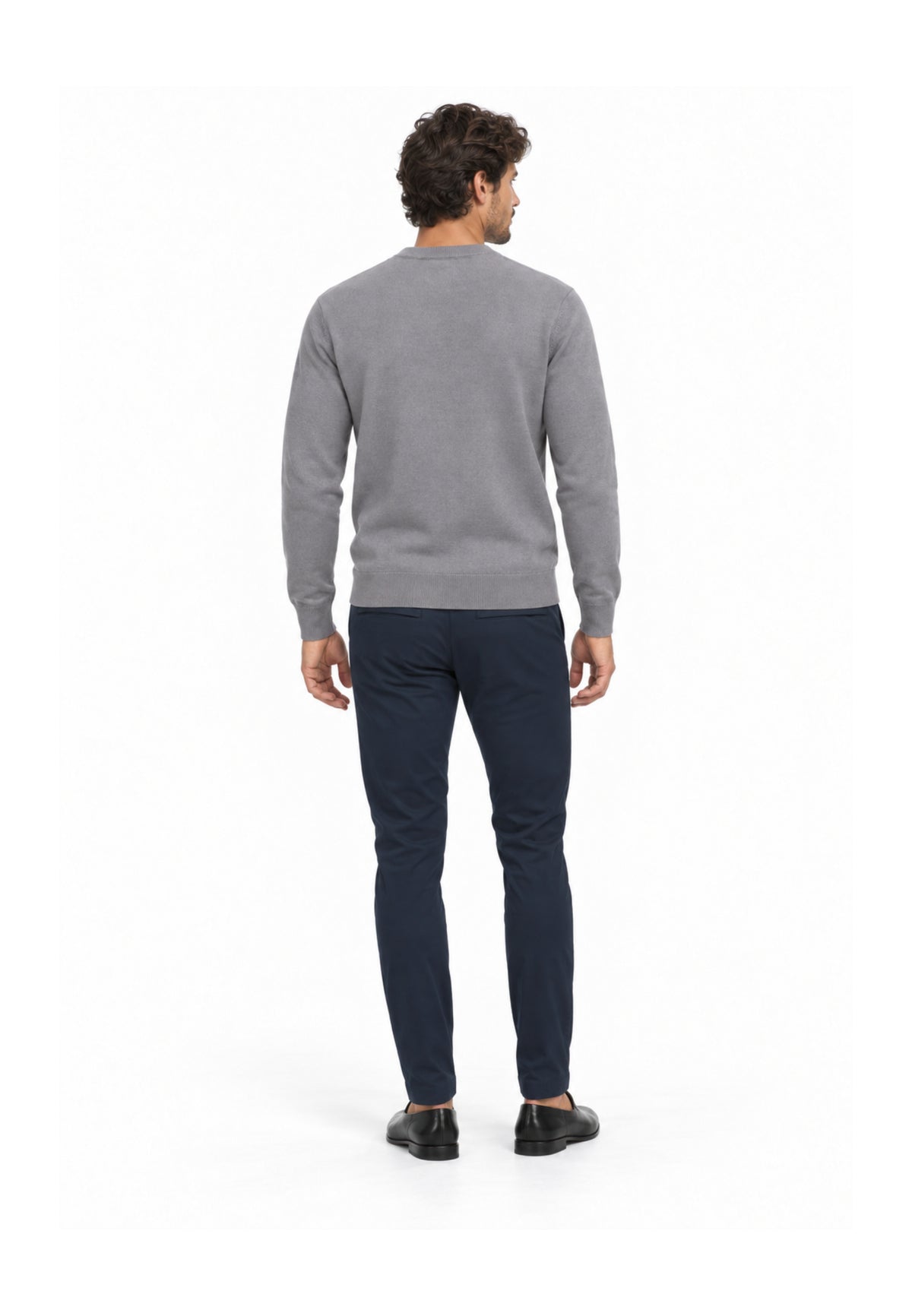 John Richmond maglia GRIGIA IN LANA RASATA CON MINI LOGO Uomo uma26169ma.grig_