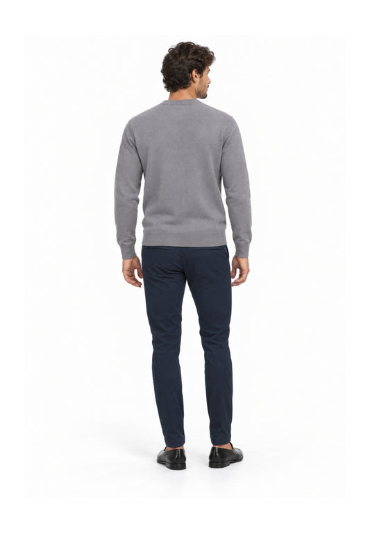 John Richmond maglia GRIGIA IN LANA RASATA CON MINI LOGO Uomo uma26169ma.grig_