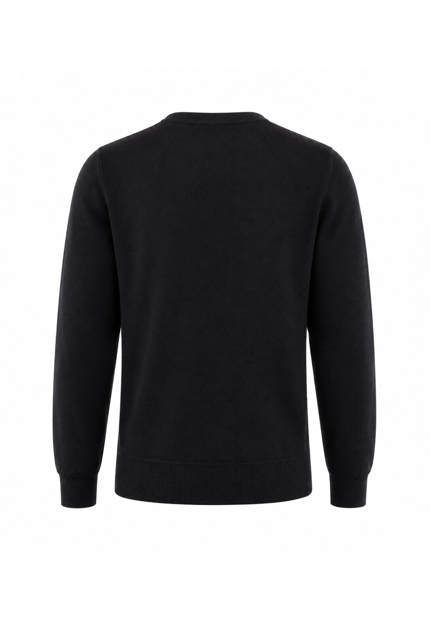 REFRIGIWEAR MAGLIONE NERO IN LANA SAGOMATO CON MINI LOGO RICAMATO Uomo BENNET PULLOVER.NE_
