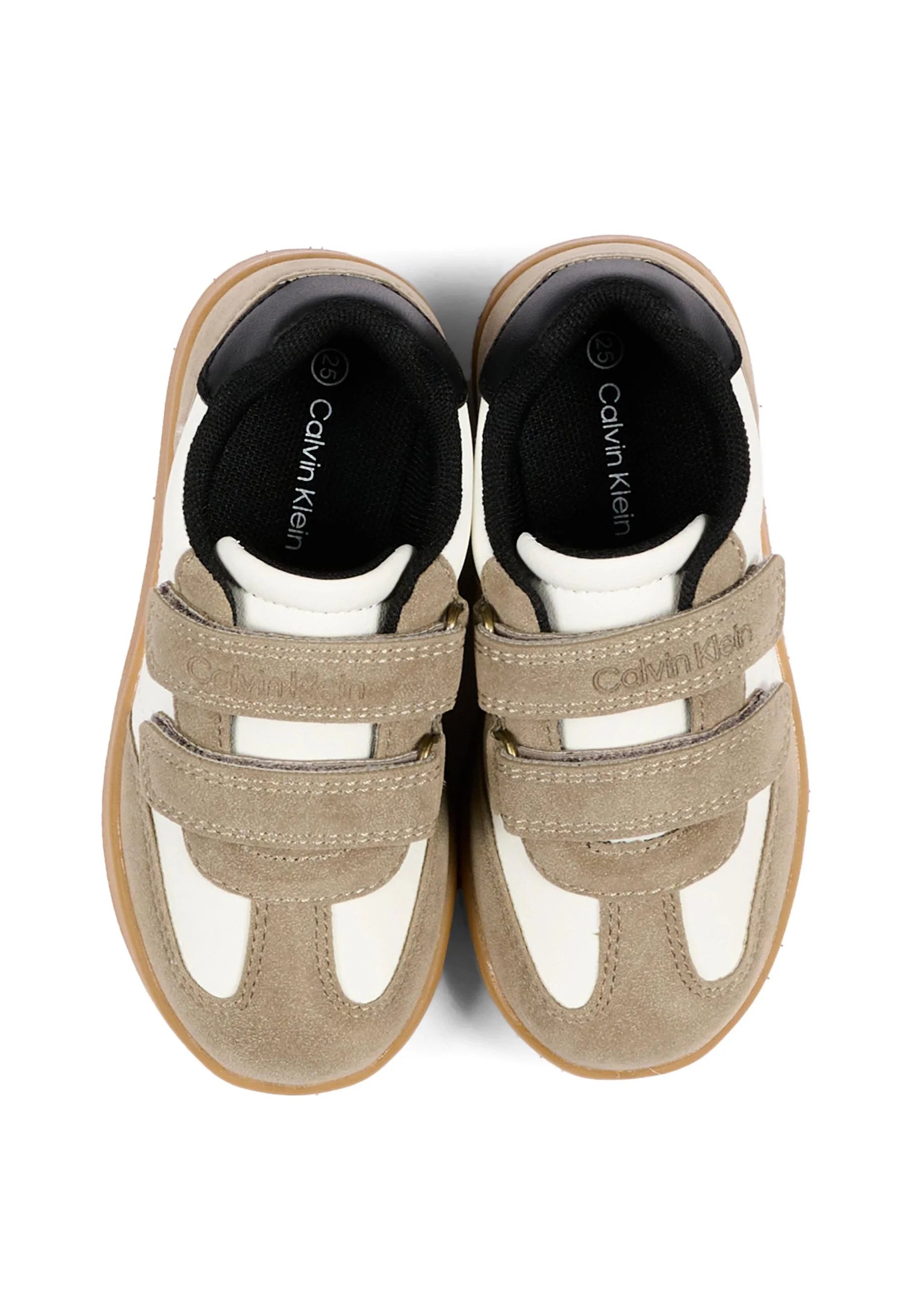 CALVIN KLEIN sneaker beige con strappi e dettaglio nero e logo laterale Bambini e ragazzi 224-V1X9-83443-0318Y746.BEIGE_