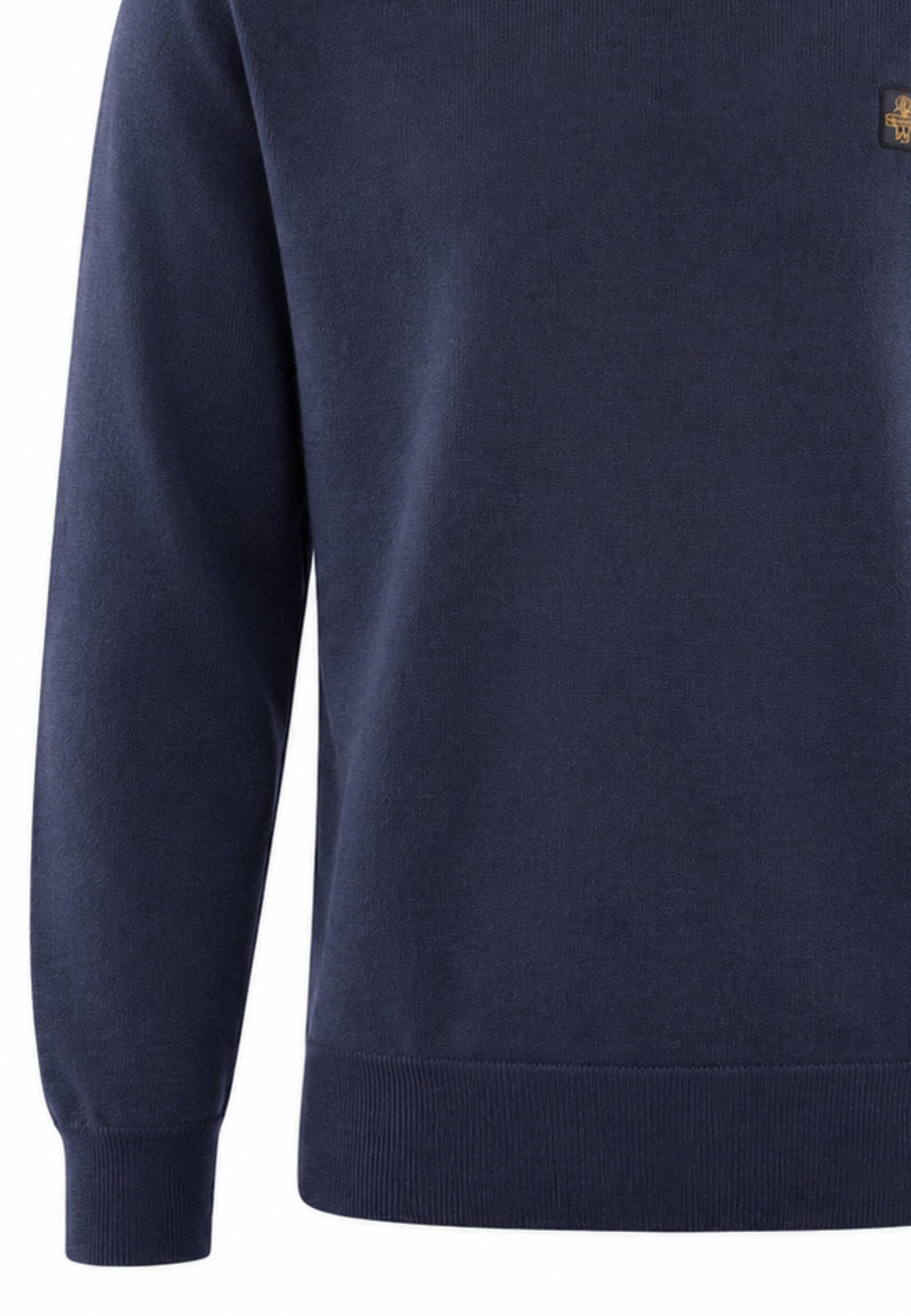REFRIGIWEAR MAGLIONE NERO IN LANA SAGOMATO CON MINI LOGO RICAMATO Uomo BENNET PULLOVER.BLU_