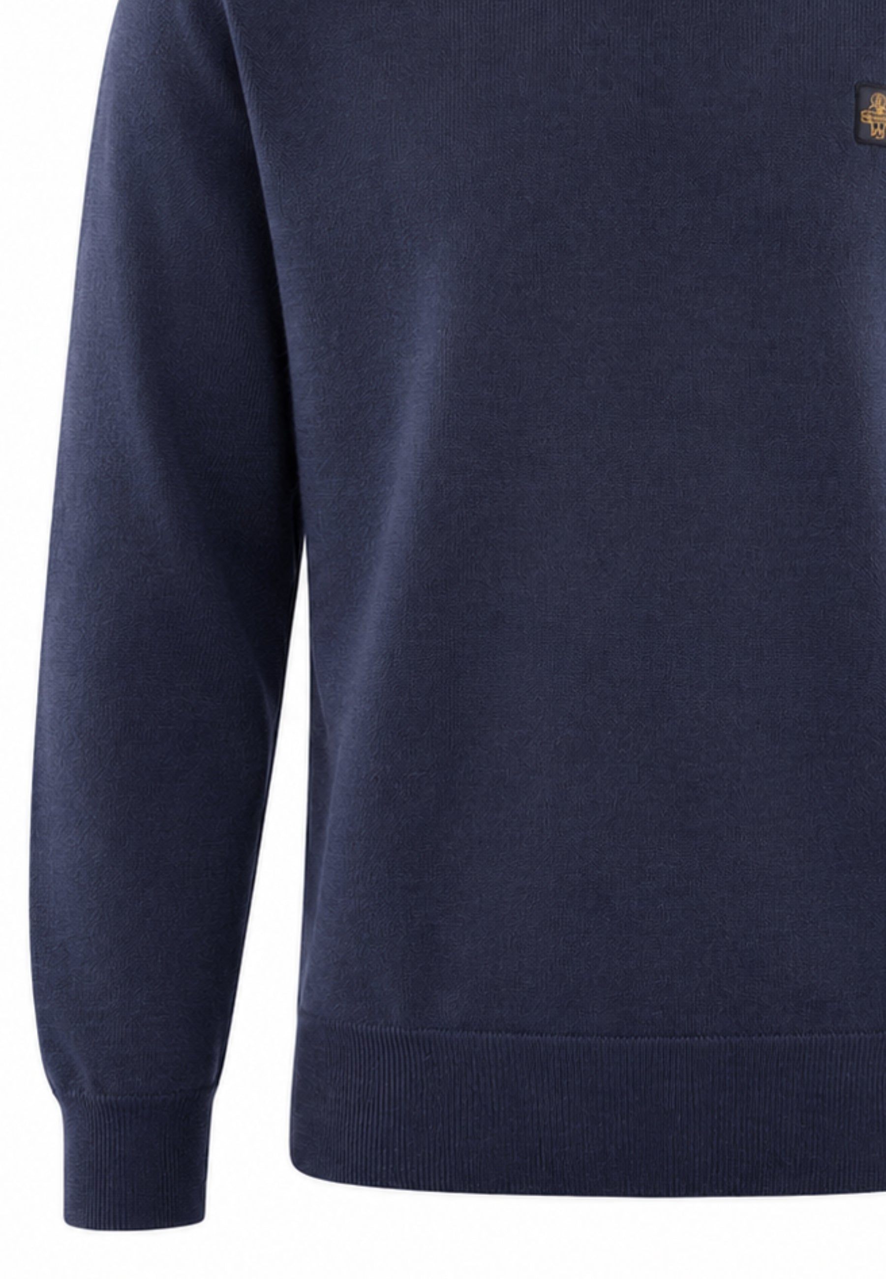 REFRIGIWEAR MAGLIONE NERO IN LANA SAGOMATO CON MINI LOGO RICAMATO Uomo BENNET PULLOVER.BLU_
