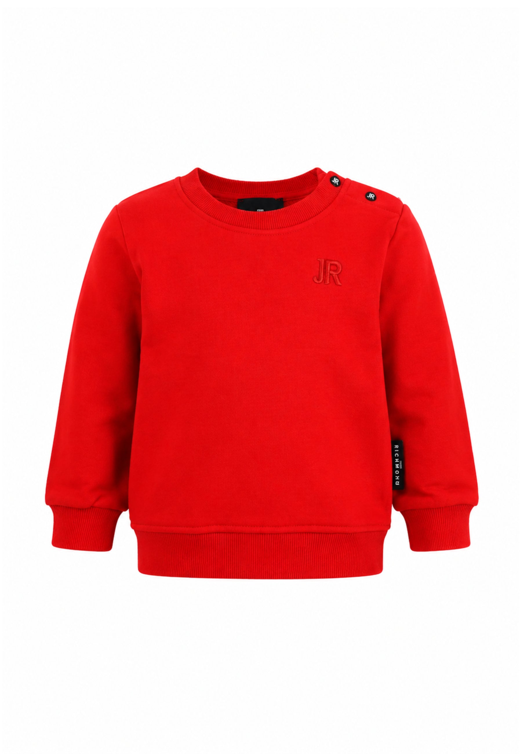 John Richmond felpa ROSSA GIROCOLLO CON LOGO RICAMATO TONO SU TONO Bambini e ragazzi ria26060fe.ro_