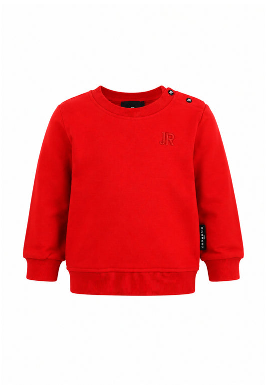 John Richmond felpa ROSSA GIROCOLLO CON LOGO RICAMATO TONO SU TONO Bambini e ragazzi ria26060fe.ro_
