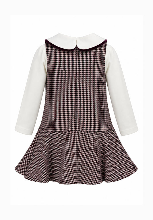 Kocca Junior abito bordeaux a fatasia con colletto peter pan Bambina e Ragazza rasmin.bordò_
