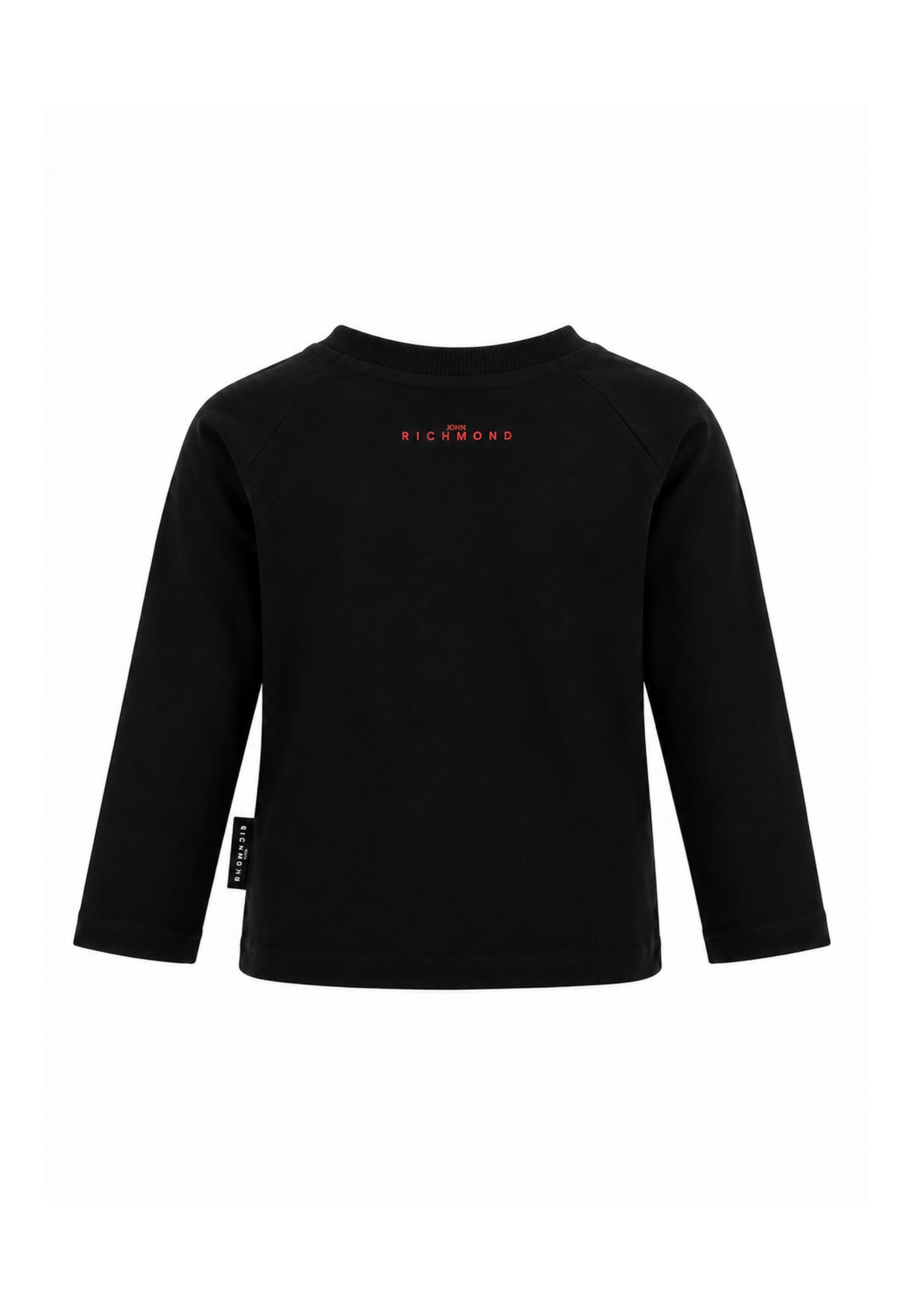 John Richmond tshirt nera a maniche lunghe con motto centrale Bambine e ragazze ria26085ts.ne_